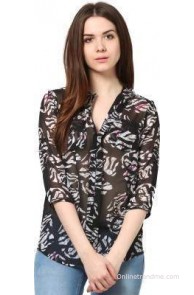Trend18 Casual 3/4 Sleeve Printed Women's Top